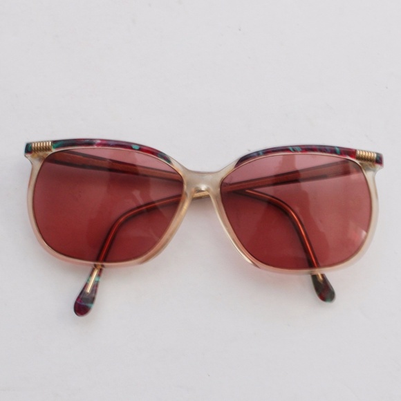 Emilio Pucci VTG RARE EP 166 Rose Lens Translucent Classic Pattern Sunglasses - Picture 1 of 6